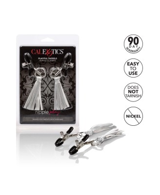 Playful Tassels Nipple Clamps Silver