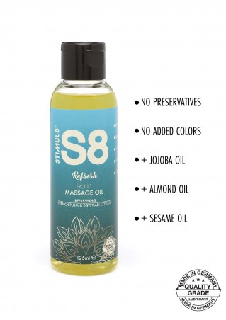 S8 Massage Oil 125ml French Plum & Egyptian Cotton