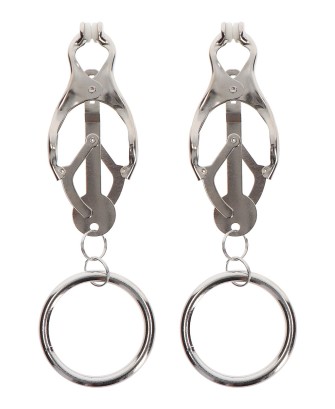 Butterfly Clamps With Ring Silver