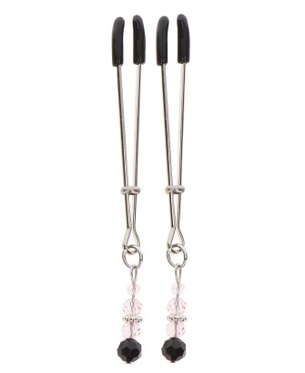 Tweezers With Beads Silver