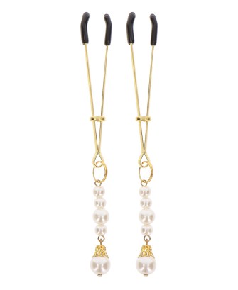 Tweezers With Pearls Gold
