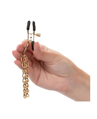Ride Em Denim Nipple Clamps Gold