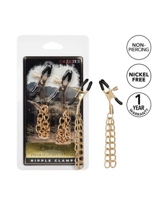 Ride Em Denim Nipple Clamps Gold