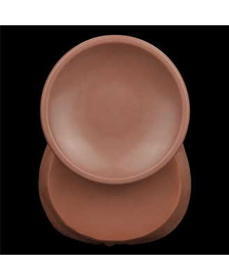 14'' King Sized Sliding Skin Dual Layer Dong - Brązowe Realistyczne Dildo z Przyssawką