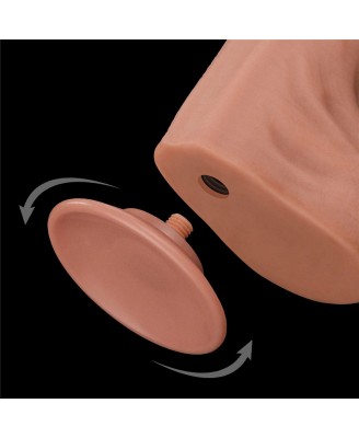 14'' King Sized Sliding Skin Dual Layer Dong - Cieliste Realistyczne Dildo z Przyssawką