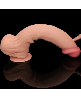 14'' King Sized Sliding Skin Dual Layer Dong - Cieliste Realistyczne Dildo z Przyssawką