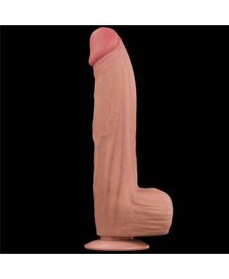 12'' King Sized Sliding Skin Dual Layer Dong - Cieliste Realistyczne Dildo z Przyssawką