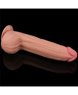 12'' King Sized Sliding Skin Dual Layer Dong - Cieliste Realistyczne Dildo z Przyssawką
