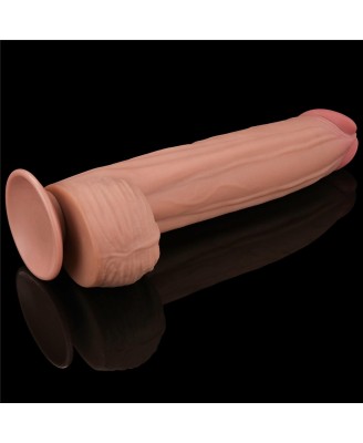 12'' King Sized Sliding Skin Dual Layer Dong - Cieliste Realistyczne Dildo z Przyssawką