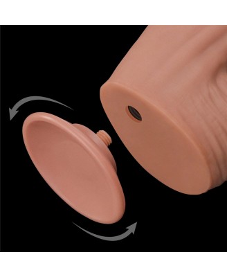12'' King Sized Sliding Skin Dual Layer Dong - Cieliste Realistyczne Dildo z Przyssawką