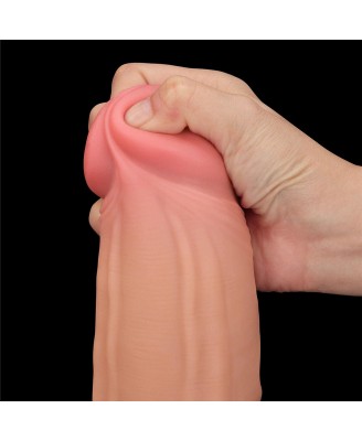 12'' King Sized Sliding Skin Dual Layer Dong - Cieliste Realistyczne Dildo z Przyssawką