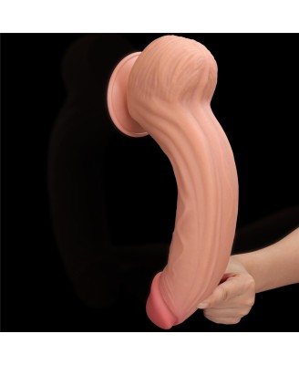 12'' King Sized Sliding Skin Dual Layer Dong - Cieliste Realistyczne Dildo z Przyssawką
