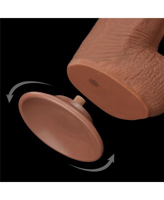 13.5'' King Sized Sliding Skin Dual Layer Dong - Brązowe Realistyczne Dildo z Przyssawką
