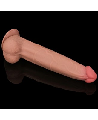 13.5'' King Sized Sliding Skin Dual Layer Dong - Cieliste Realistyczne Dildo z Przyssawką