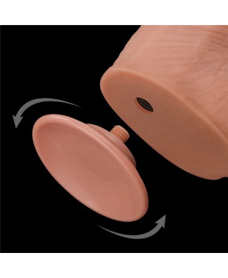 13.5'' King Sized Sliding Skin Dual Layer Dong - Cieliste Realistyczne Dildo z Przyssawką