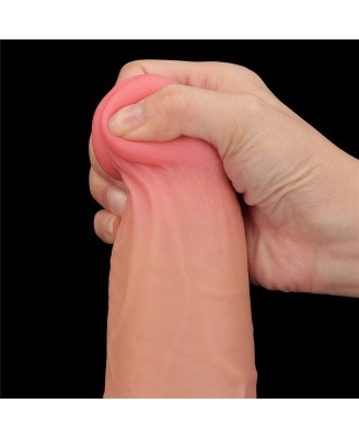 13.5'' King Sized Sliding Skin Dual Layer Dong - Cieliste Realistyczne Dildo z Przyssawką