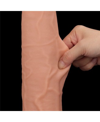 13.5'' King Sized Sliding Skin Dual Layer Dong - Cieliste Realistyczne Dildo z Przyssawką