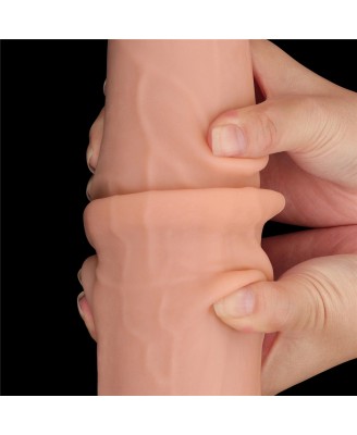 13.5'' King Sized Sliding Skin Dual Layer Dong - Cieliste Realistyczne Dildo z Przyssawką
