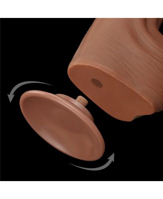 11.5'' King Sized Sliding Skin Dual Layer Dong - Brązowe Realistyczne Dildo z Przyssawką