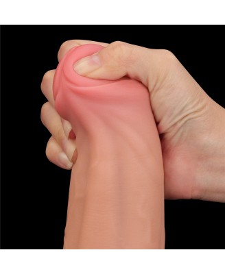 11.5'' King Sized Sliding Skin Dual Layer Dong - Cieliste Realistyczne Dildo z Przyssawką