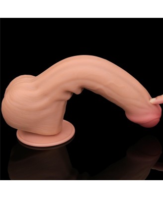 11.5'' King Sized Sliding Skin Dual Layer Dong - Cieliste Realistyczne Dildo z Przyssawką