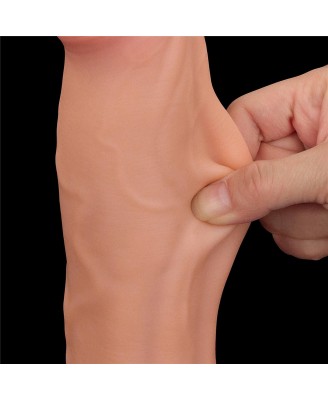 11.5'' King Sized Sliding Skin Dual Layer Dong - Cieliste Realistyczne Dildo z Przyssawką
