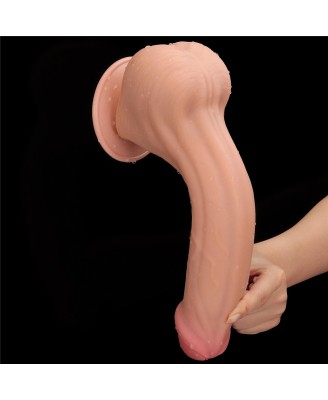 11.5'' King Sized Sliding Skin Dual Layer Dong - Cieliste Realistyczne Dildo z Przyssawką