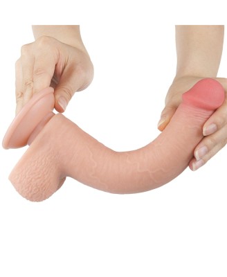 9'' Sliding Skin Dual Layer Dong - Cieliste Realistyczne Dildo z Przyssawką