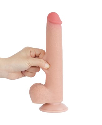 9'' Sliding Skin Dual Layer Dong - Cieliste Realistyczne Dildo z Przyssawką