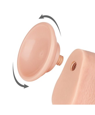 9'' Sliding Skin Dual Layer Dong - Cieliste Realistyczne Dildo z Przyssawką