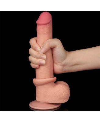 9'' Sliding Skin Dual Layer Dong - Cieliste Realistyczne Dildo z Przyssawką