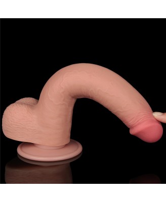 9'' Sliding Skin Dual Layer Dong - Cieliste Realistyczne Dildo z Przyssawką