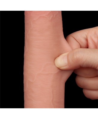 9'' Sliding Skin Dual Layer Dong - Cieliste Realistyczne Dildo z Przyssawką
