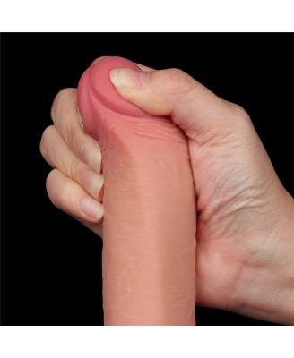 9'' Sliding Skin Dual Layer Dong - Cieliste Realistyczne Dildo z Przyssawką