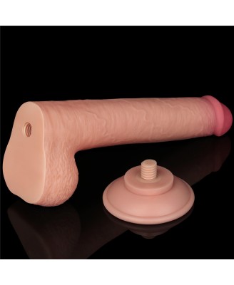 9'' Sliding Skin Dual Layer Dong - Cieliste Realistyczne Dildo z Przyssawką