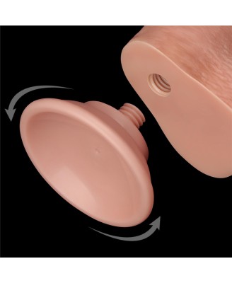 9'' Sliding Skin Dual Layer Dong - Cieliste Realistyczne Dildo z Przyssawką