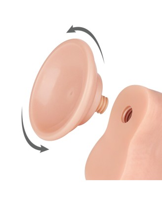 8'' Sliding Skin Dual Layer Dong - Cieliste Realistyczne Dildo z Przyssawką