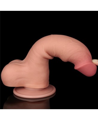 8'' Sliding Skin Dual Layer Dong - Cieliste Realistyczne Dildo z Przyssawką