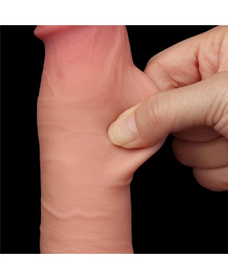 8'' Sliding Skin Dual Layer Dong - Cieliste Realistyczne Dildo z Przyssawką
