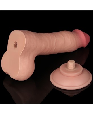 8'' Sliding Skin Dual Layer Dong - Cieliste Realistyczne Dildo z Przyssawką