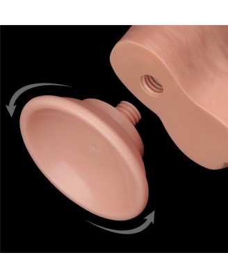 8'' Sliding Skin Dual Layer Dong - Cieliste Realistyczne Dildo z Przyssawką