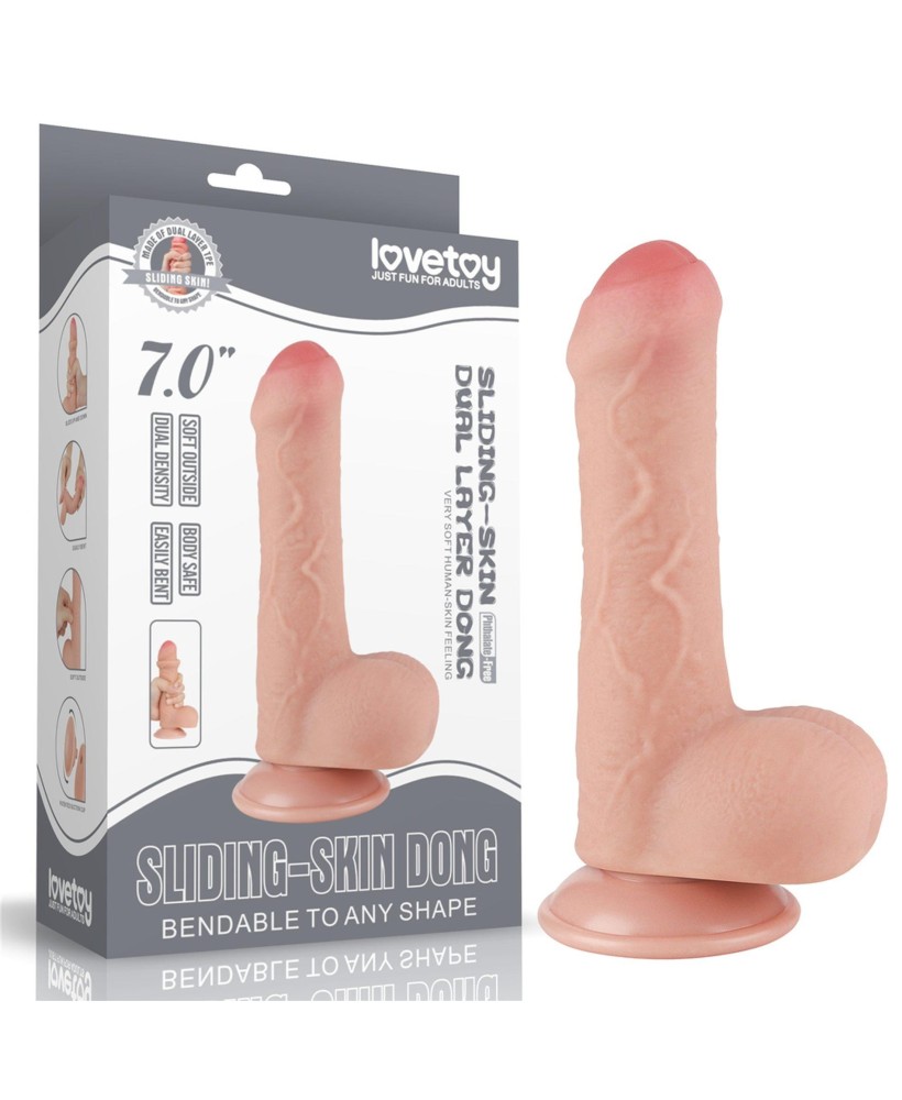 7'' Sliding Skin Dual Layer Dong Flesh