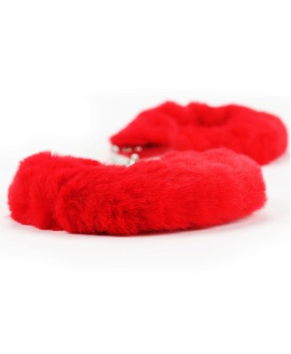 Fetish Pleasure Fluffy Handcuffs Red