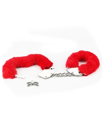 Fetish Pleasure Fluffy Handcuffs Red