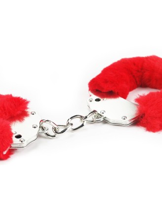 Fetish Pleasure Fluffy Handcuffs Red