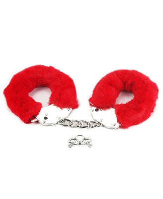 Fetish Pleasure Fluffy Handcuffs Red