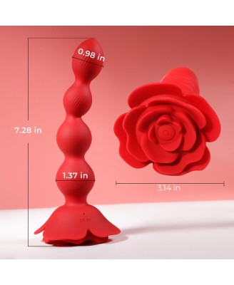 Rose rotating anal beads