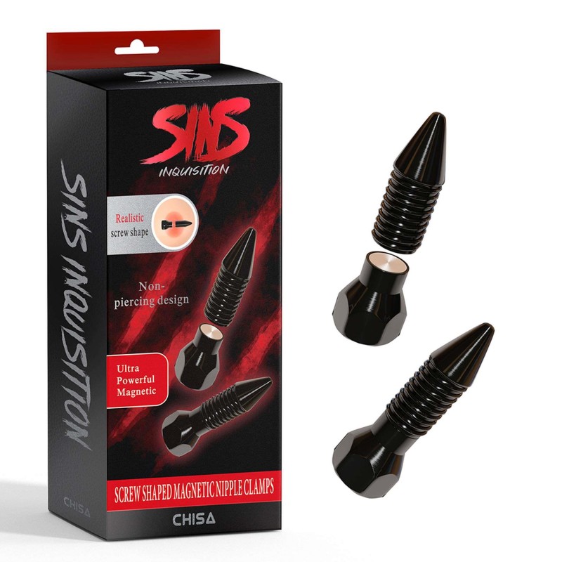 Screw Shaped Magnetic Nipple Clamps - Magnetyczne Klipsy na Sutki
