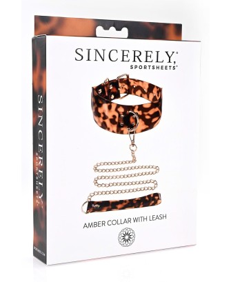 SPORTSHEETS AMBER COLLAR AND LEASH