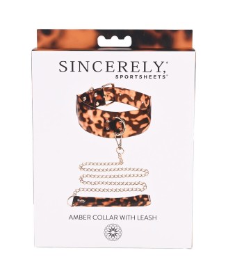 SPORTSHEETS AMBER COLLAR AND LEASH